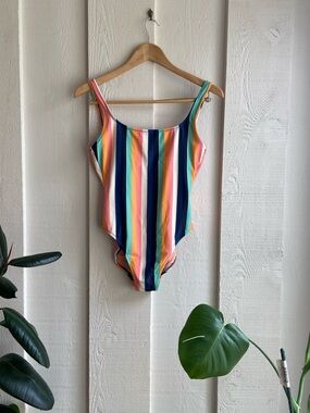 J.Crew Rainbow Stripe One Piece Swimsuit Size Small